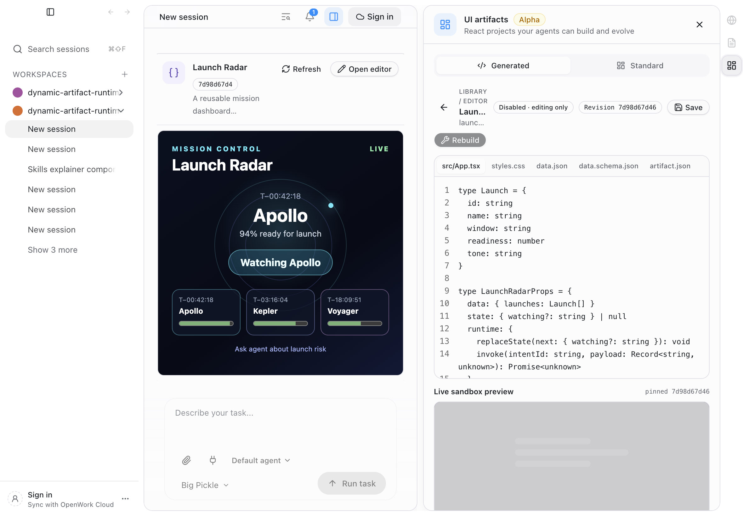 A project can be disabled from the library while its editor and immutable pinned preview remain available